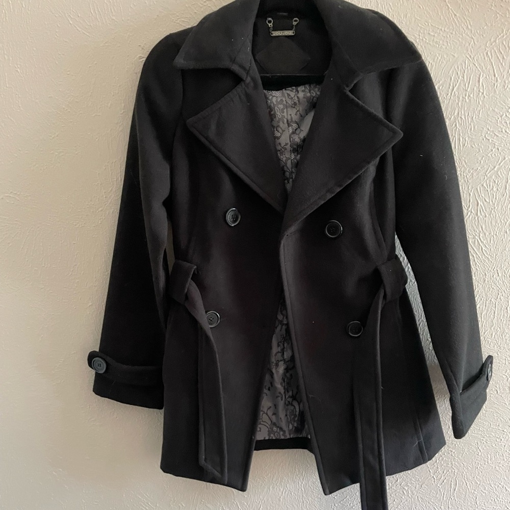 JouJou black fitted trench coat
